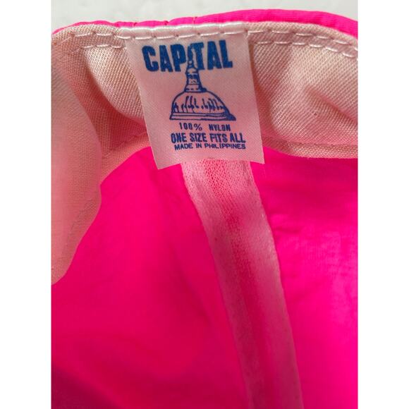 Vintage 80s Neon Pink Snapback Hat – Queensbury Country Club Lake George - Picture 5 of 5
